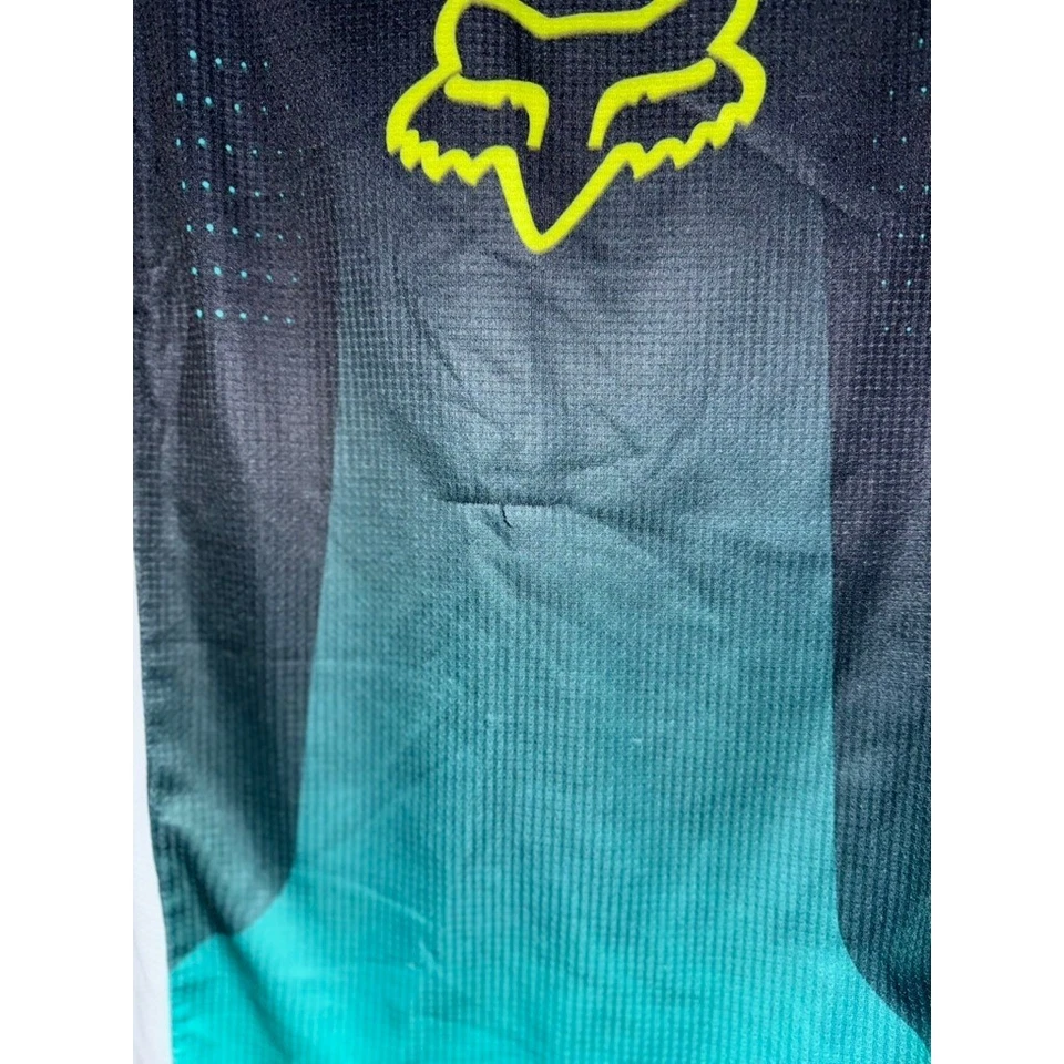 Camiseta deportiva para niños jóvenes YXL Fox Racing 180 negra verde blanca manga larga motocross Foto 2 de 4
