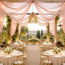 10 x 32 feet Ceiling Drape Extra Long Wedding Backdrop Event Decorations