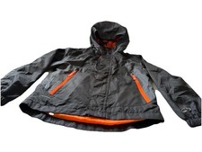 Champion Boys X-small 4/5 Black with Orange Trim Hooded Windbreaker Full Zip