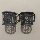 Vintage 80's LOT OF 2 COKE COCA COLA SODA BOTTLE BELL GLASS HOLDER 1985 metal