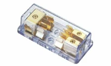 1 4-Gauge In 2 8-Gauge Out Agu Fuse Distribution Block Dual Power Amp Holder