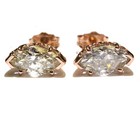 GIA New 14k rose gold 2.03ct I2 I1 I K marquise diamond stud earrings Natural — photo 2