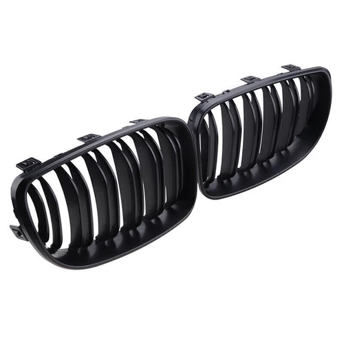 For BMW E81 E82 E87 E88 2008-11 Matte/Gloss Black Dual Slat Front Bumper Grille - Picture 17 of 18