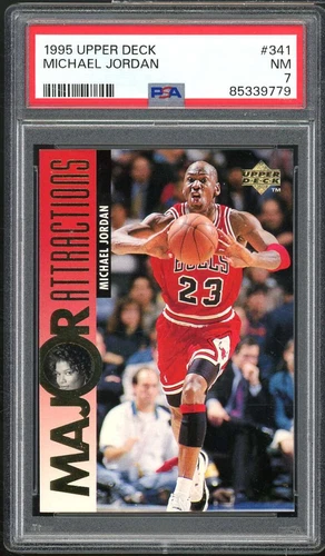 Michael Jordan/Queen Latifah Card 1995-96 Upper Deck #341 PSA 7