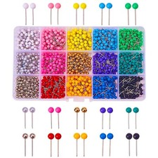 1500 PCS Push Pins for Cork Board, ZYNERY 1/8-Inch Plastic Round Head Map Tac...