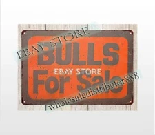 Bulls For Sale metal tin sign cafe pub advertising wall art