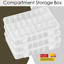 Plastic Storage Organiser Compartment Box Case Craft Bead Jewellery Adjustable