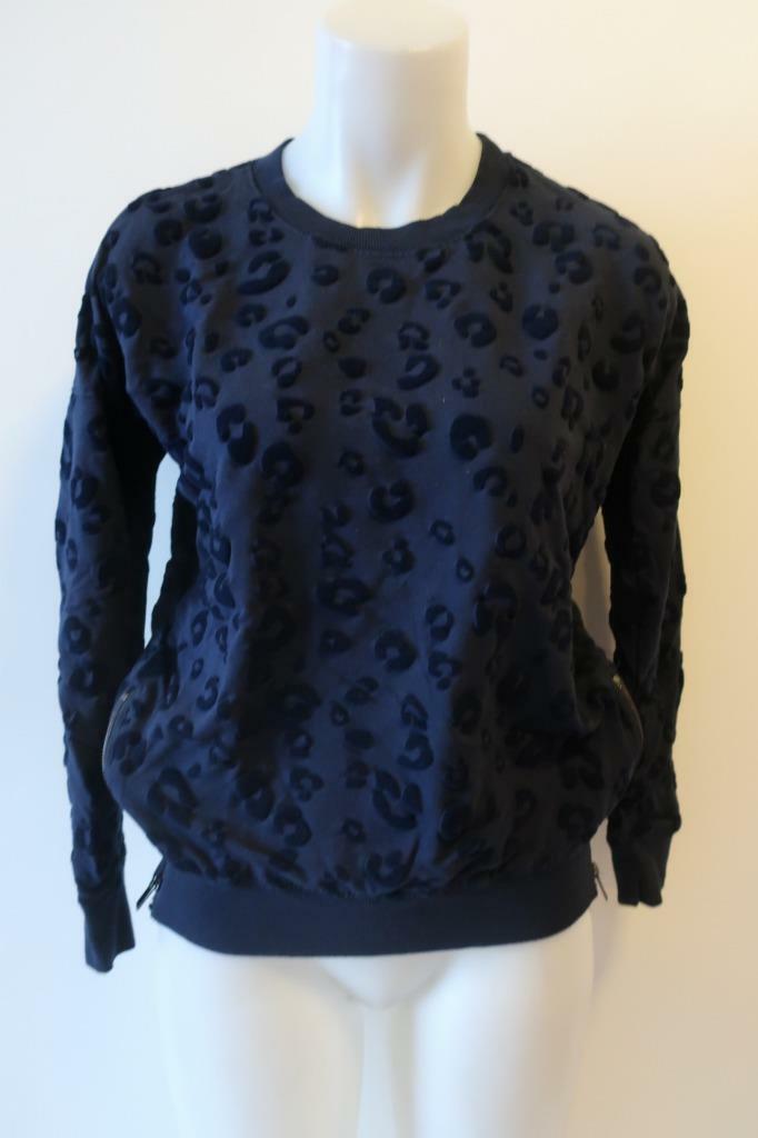 WOMENS TWENTY5A NAVY LEOPARD SIDE ZIP TOP XS * | eBay
