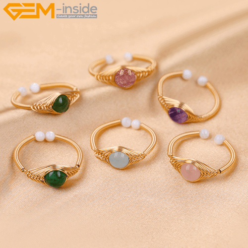Rings & Bracelet Set Weaving Open Adjustable Power Chakras Gold Filled Jewellery - Picture 6 of 119