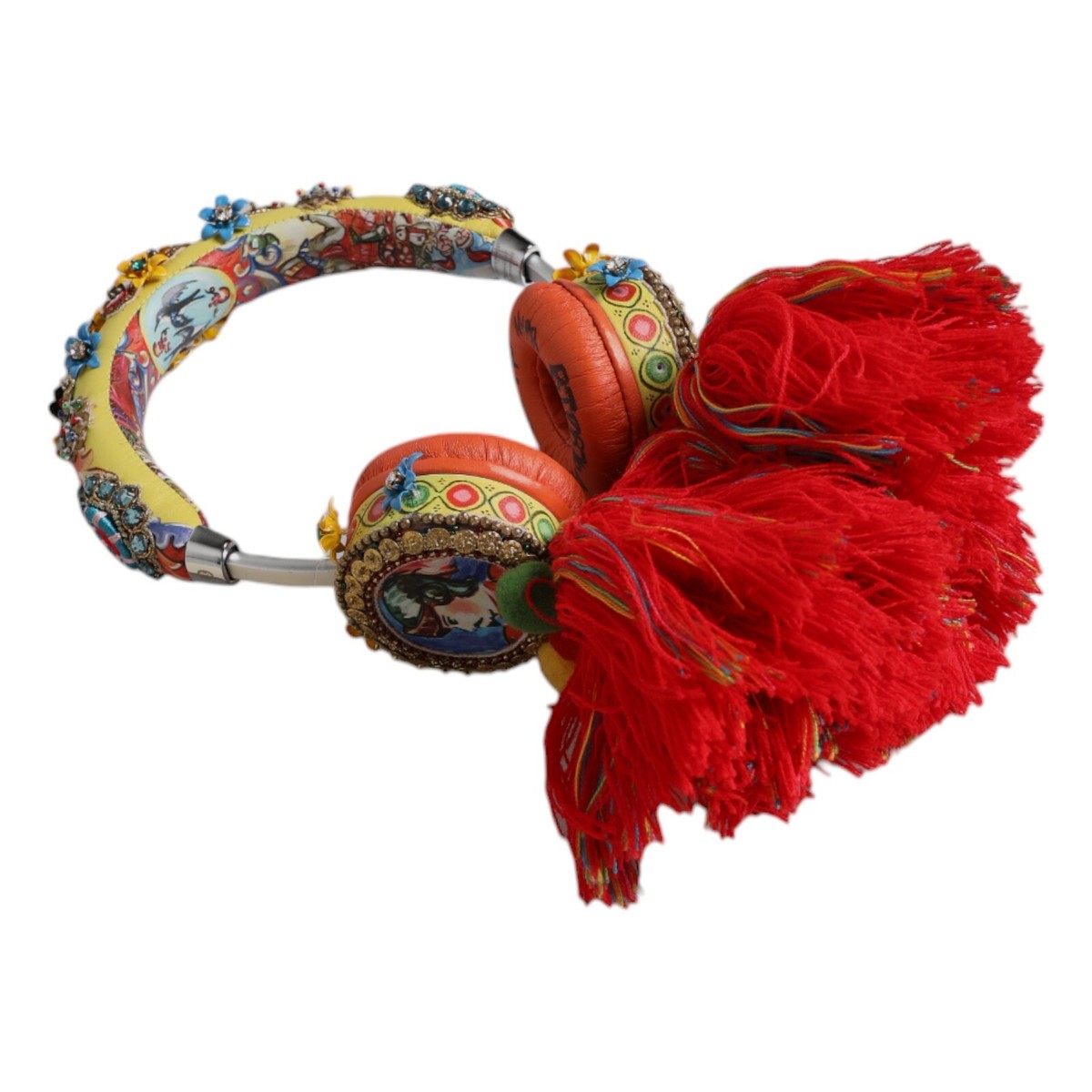 DOLCE & GABBANA Headphones Multicolor Whimsical Tasseled Crystal