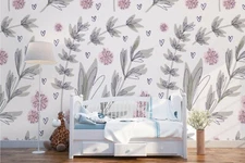 3D Watercolor Floral Self-adhesive Removable Wallpaper Murals Wall Sticker 20