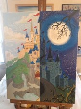 Disney Painting Sleeping Beauty Castle (Acrylic on canvas)