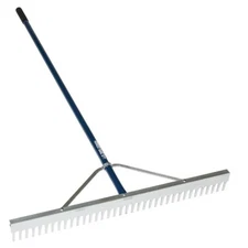 Landscape Rake 24" wide Head, 66" Blue Aluminum Handle - Professional Model