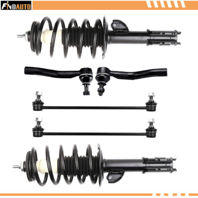Front Quick Complete Struts Shocks & Outer Tie Rod For 2012-2015 Toyota Prius C