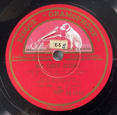 Doda Conrad   78 rpm HMV DB5053: BRAHMS Vier ernste gesänge No 3/No 4; E cond