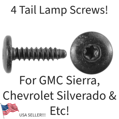 4 Truck Tail Light Screws Fits 1999-2023 GM GMC Sierra Yukon 4 Truck Tail Light Screws Fits 1999-2023 GM GMC Sierra Yukon