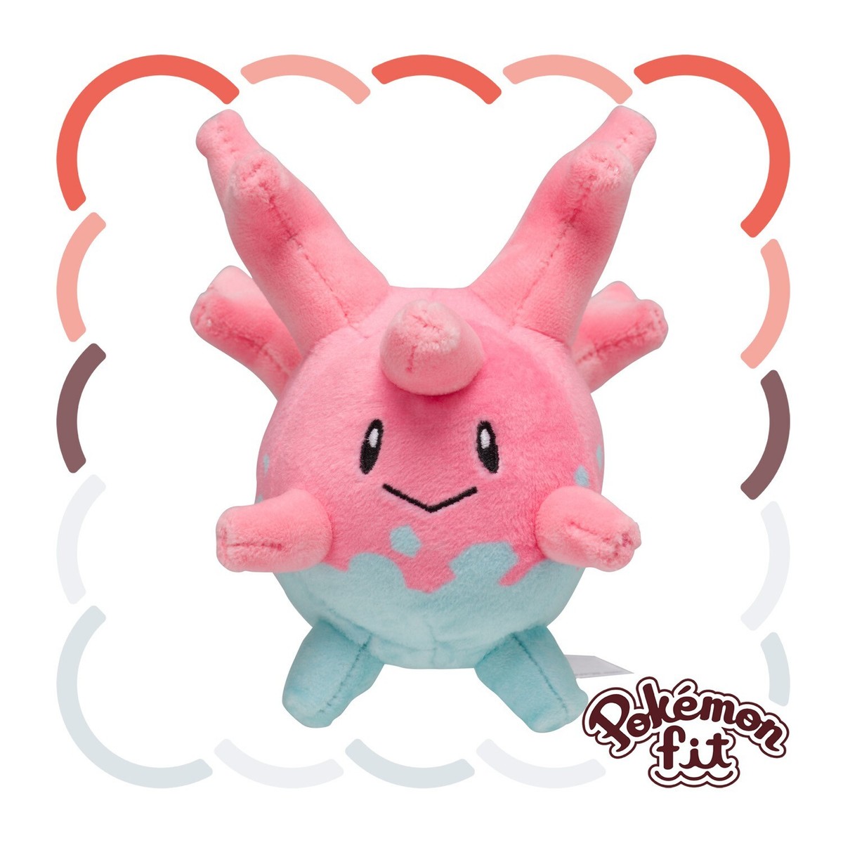 Pokemon Center Fit Plush Doll 222 Corsola Water Coral Pink