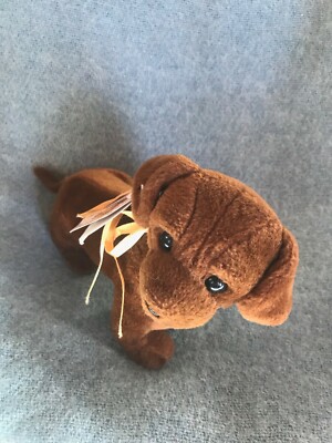 Small Dream Play Plush Chesnut Brown Dachshund Puppy Dog Stuffed Animal   5.75 