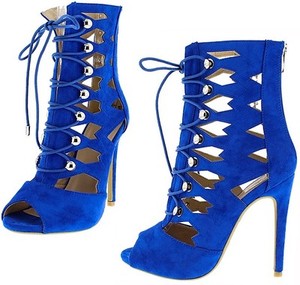 blue booties heels