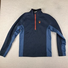 Spyder Sweater Mens Medium Dark Blue Quarter Zip Thick