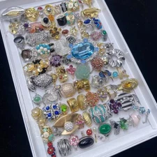 Fashion Mixed Lots 20pcs Rhinestone Imitation Zircon Gold P Lady's Rings