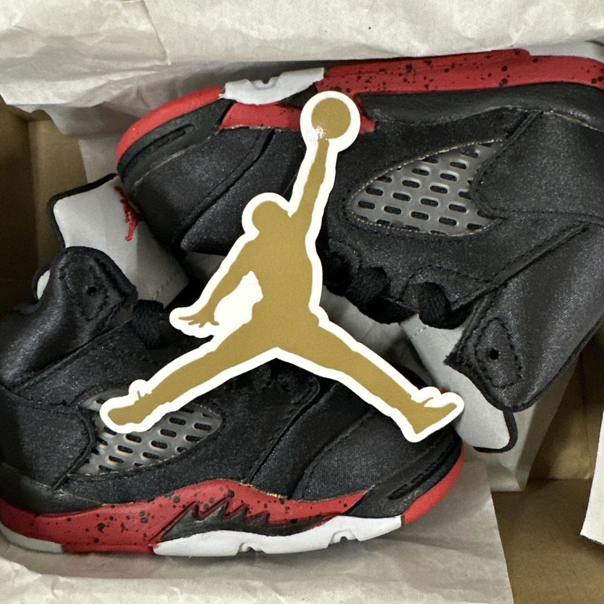 NIB *2018* Air Jordan Retro (TD) 440890-006 Black Satan Bred