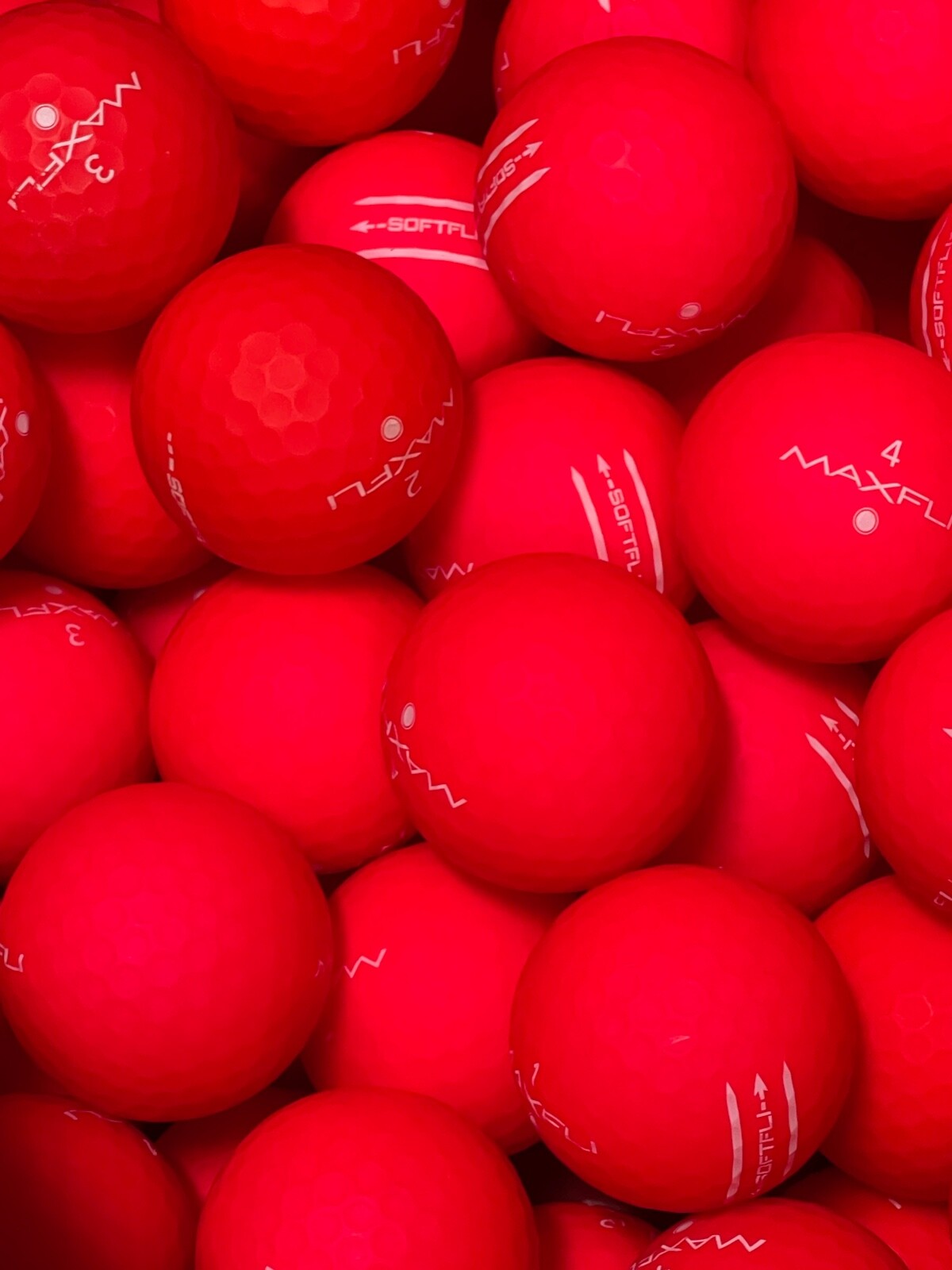 24 Red Matte Maxfli SoftFli Used Golf Balls - 4A/5A Grades AAAA / AAAAA