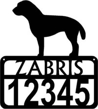 Border Terrier Personalized Dog Sign with Name  House Numbers - Made in USA