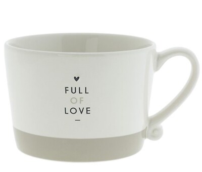 Bastion Collections Tasse FULL OF LOVE Herz Becher weiß schwarz creme Kaffee BC
