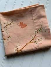 Vintage Lady Pepperell Pillowcase Orange Peach Floral Blossom Butterfly 42x46