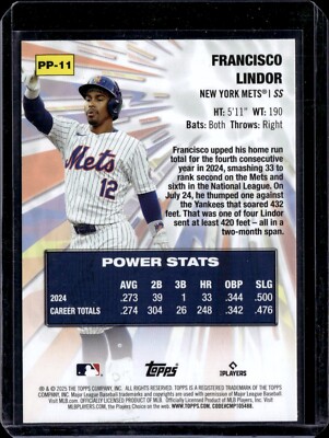 TOPPSカード 2025 Topps Series 1 #PP-11 Francisco Lindor Power Players Insert