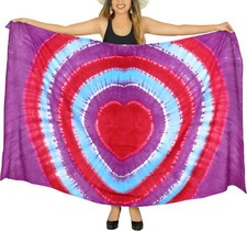 LA LEELA Women's Swim Coverup Beach Wrap Skirt Hawaii Sarong 78"x43" Purple U842