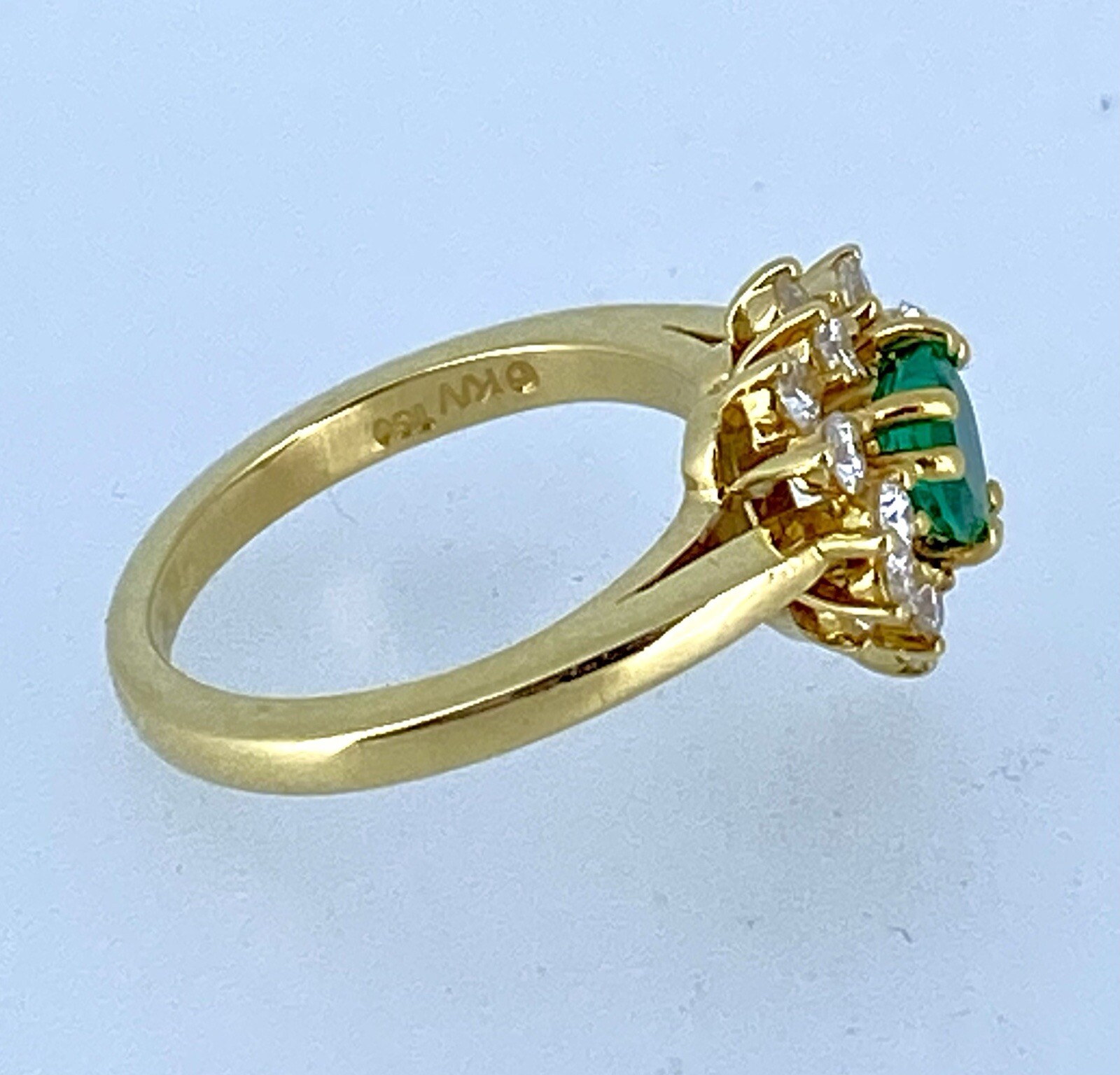 Kurt Wayne 18K Yellow Gold Heart Shaped Emerald a… - image 4