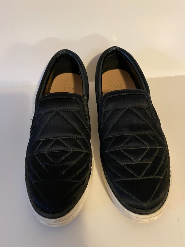 UGG Womens Size 6 Black Fabric Slip-On Loafers Shoes