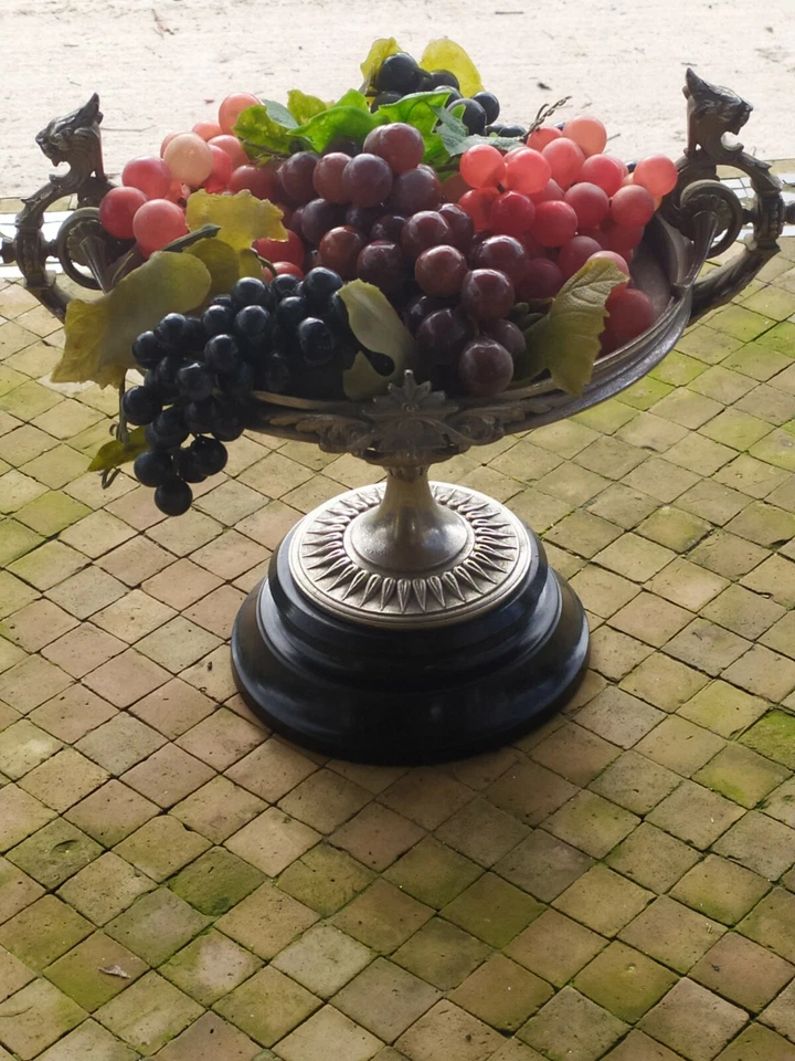 Superbe Centre de Table en Métal Nickelé Art de la Table Napoléon III , Ancien . - Photo 2/4