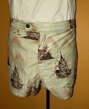 Vintage Duke Kahanamoku Surf Board Hawaiian Short Men Size 34