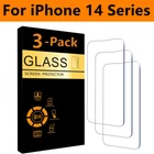 3-PACK For iPhone 14 Pro Max/14 Pro/14 Plus/14 Tempered Glass Screen Protector