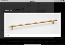 Appliance Pull - 18 in ctr, Vita Bella, "champagne" finish, hardware incl