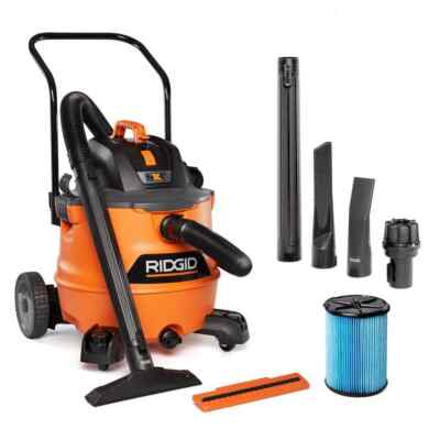#ad RIDGID 16 Gal. 6.5 Peak HP NXT Wet Dry Vac w Cart amp; Fine Dust Filter $119.95