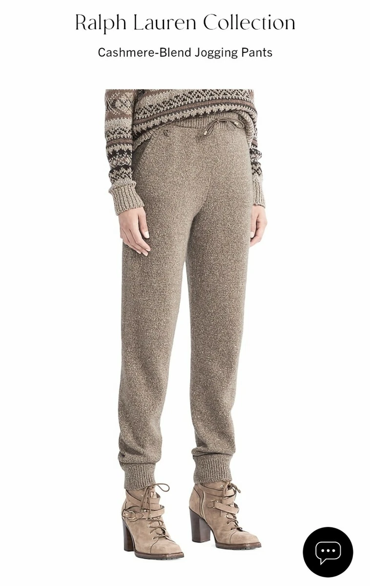RALPH LAUREN Purple Label Soft Brown Cashmere Joggers Size Medium