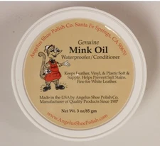 Angelus Mink Oil Paste Leather Waterproof & Conditioner 3oz. Boots Shoes Jackets