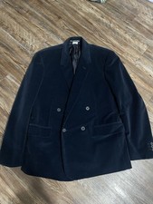 Adam Kimmel Double Breasted Corduroy Suit Jacket Blazer Navy DB 40R 50 EU IT