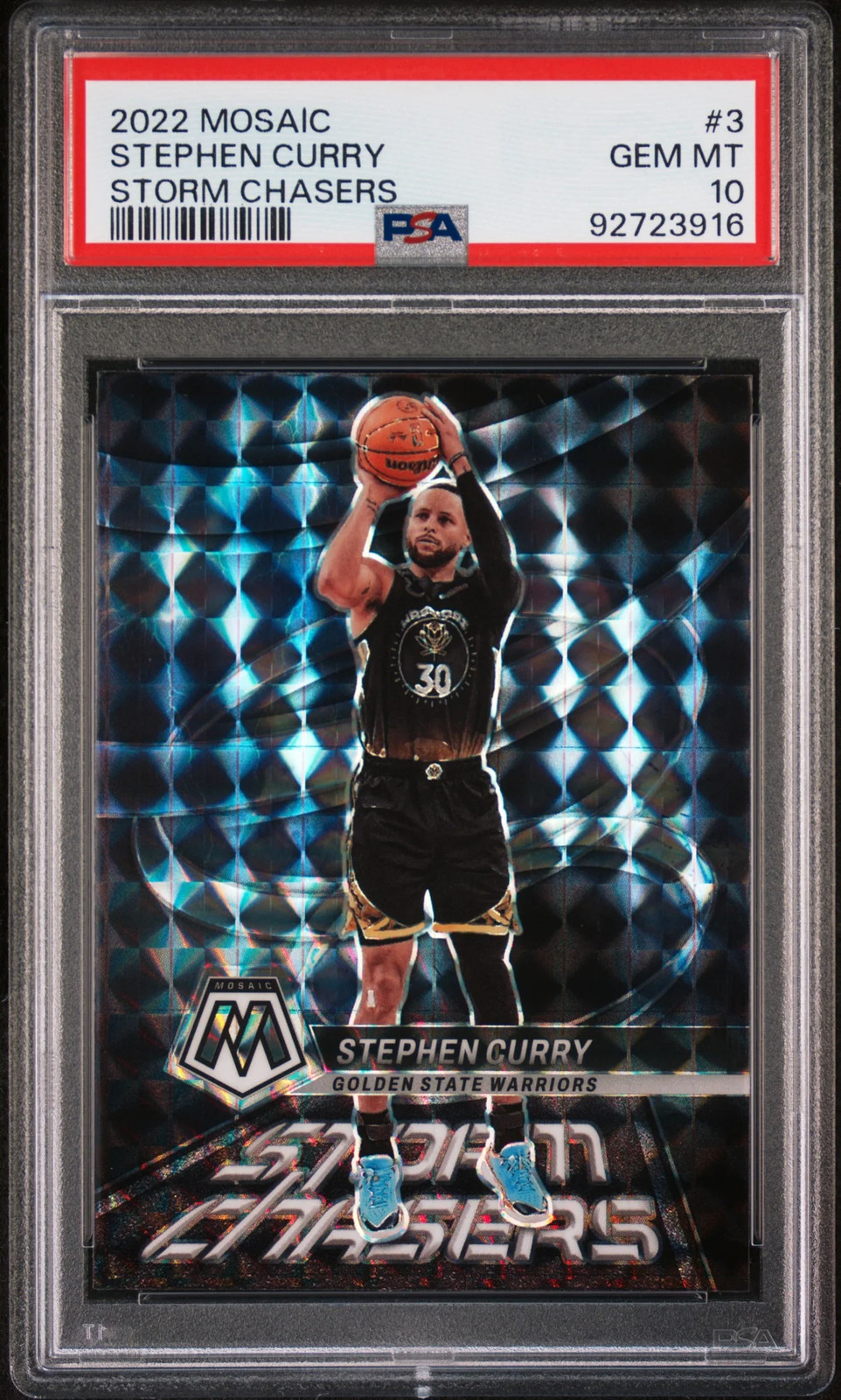 2022-23 Panini Mosaic Storm Chasers Stephen Curry #3 Gem Mint PSA 10