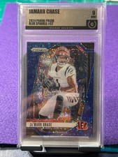 JAMARR CHASE--2024 Prizm Blue Sparkle #57   87/96--Golden Grading 9