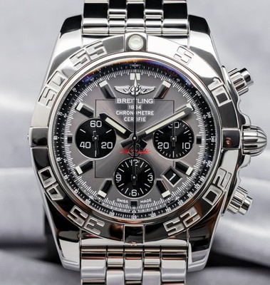 Breitling Chronomat 44 B01 Blackeye Gray Dial $9K MSRP WARRANTY Complete AB0110