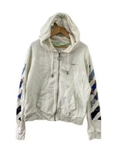 OFF-WHITE/19SS/DIAG COLORED ARROW ZIP/hoodie/M/WHT/OMBE001R19003012