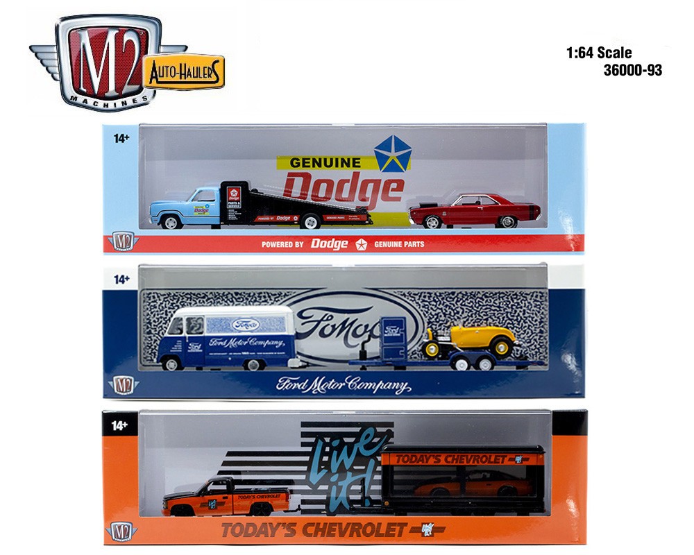 M2 Machinesミニカー3台セット！！ M2 MACHINES AUTO-HAULERS RELEASE 93 - SET OF 3 - DODGE, FORD