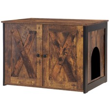 Litter Box Enclosure, Cat Litter Box Furniture Hidden, Reversible Entrance Ca...