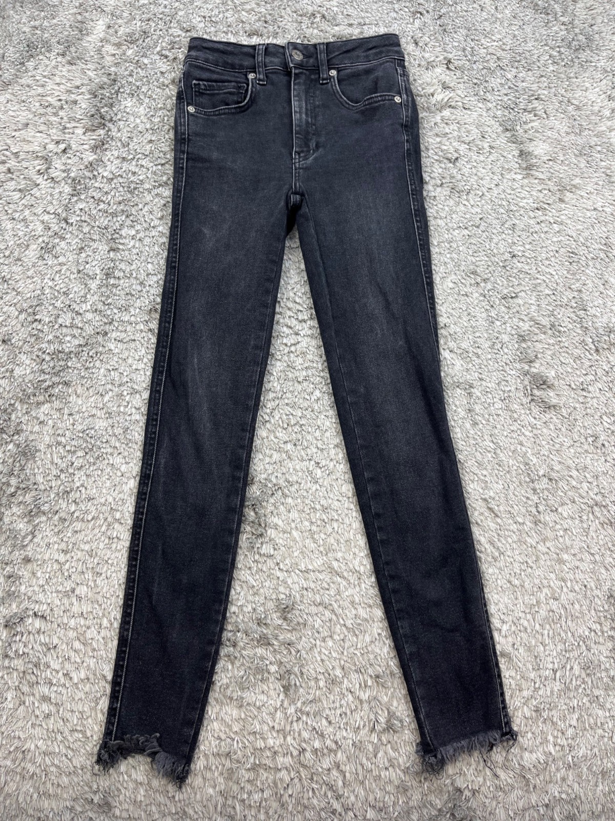 We The Free People Jeans Womans 24 Black Skinny Fit High Rise Denim Jeggings