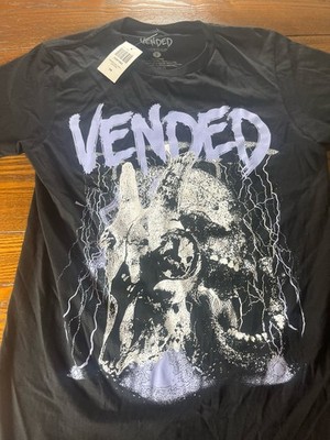 NEW Vended Band Shirt Hot Topic Skull Lightning Graphic Size Small Metal